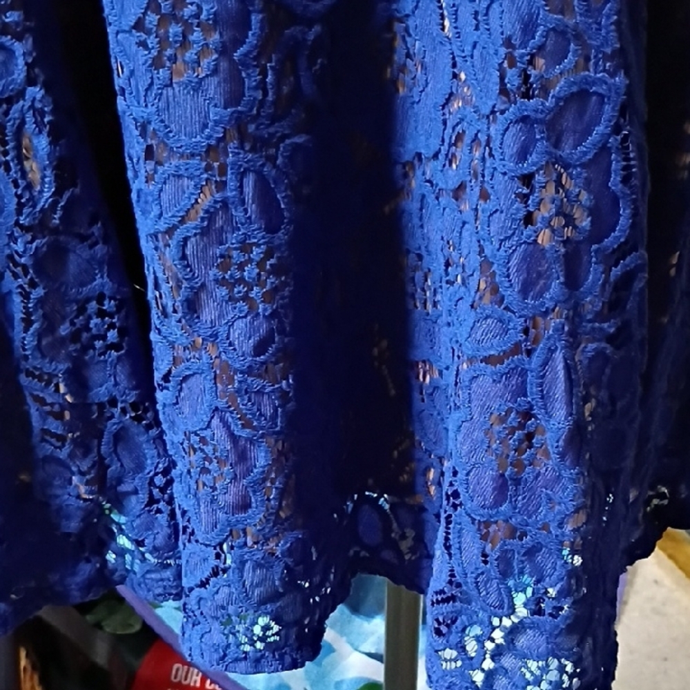 City Studio Blue Fit and Flare Sleeveless Mini Dress - Picture 5 of 7